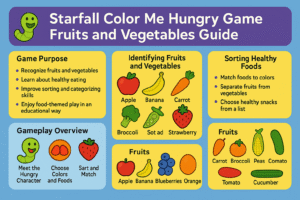 Starfall website color me hungry game fruits and vegetables